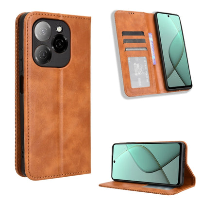 Magnetic Buckle Retro Texture Leather Phone Case, For Tecno Spark Go 1 / Pop 9 / Spark Go 2025, For Tecno Spark 30C 4G, For Tecno Spark 20 Pro 5G, For Tecno Camon 30 Premier 5G, For Tecno Pova 6 Neo 4G, For Tecno Pova 6 4G, For Tecno Camon 30 Pro 5G   ...