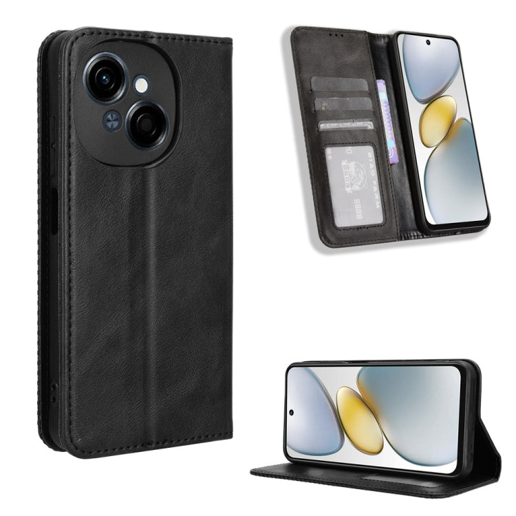 Magnetic Buckle Retro Texture Leather Phone Case, For Tecno Spark Go 1 / Pop 9 / Spark Go 2025, For Tecno Spark 30C 4G, For Tecno Spark 20 Pro 5G, For Tecno Camon 30 Premier 5G, For Tecno Pova 6 Neo 4G, For Tecno Pova 6 4G, For Tecno Camon 30 Pro 5G   ...