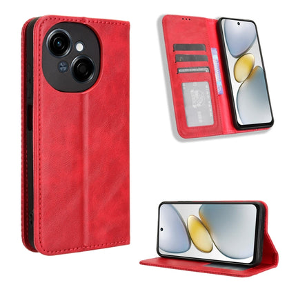 Magnetic Buckle Retro Texture Leather Phone Case, For Tecno Spark Go 1 / Pop 9 / Spark Go 2025, For Tecno Spark 30C 4G, For Tecno Spark 20 Pro 5G, For Tecno Camon 30 Premier 5G, For Tecno Pova 6 Neo 4G, For Tecno Pova 6 4G, For Tecno Camon 30 Pro 5G   ...