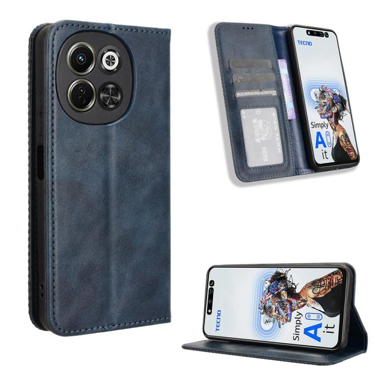 Magnetic Buckle Retro Texture Leather Phone Case, For Tecno Spark 50 5G, For Tecno Pova Curve 2 5G, For Tecno Spark 50 4G, For Tecno Camon 50 Pro 4G, For Tecno Camon 50 4G, For Tenco Spark Go 3, For Tecno Spark Slim, For Tecno Spark 40C                ...