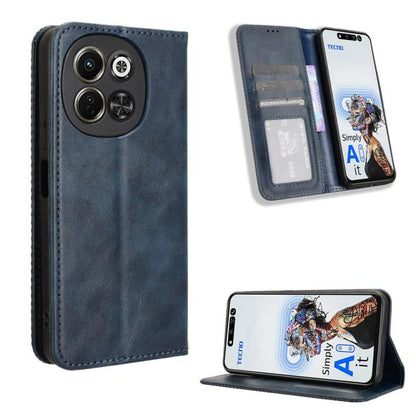 Magnetic Buckle Retro Texture Leather Phone Case, For Tecno Spark 50 5G, For Tecno Pova Curve 2 5G, For Tecno Spark 50 4G, For Tecno Camon 50 Pro 4G, For Tecno Camon 50 4G, For Tenco Spark Go 3, For Tecno Spark Slim, For Tecno Spark 40C                ...