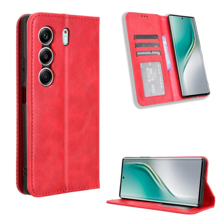 Magnetic Buckle Retro Texture Leather Phone Case, For Tecno Spark 50 5G, For Tecno Pova Curve 2 5G, For Tecno Spark 50 4G, For Tecno Camon 50 Pro 4G, For Tecno Camon 50 4G, For Tenco Spark Go 3, For Tecno Spark Slim, For Tecno Spark 40C                ...