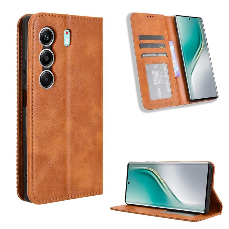 Magnetic Buckle Retro Texture Leather Phone Case, For Tecno Spark 50 5G, For Tecno Pova Curve 2 5G, For Tecno Spark 50 4G, For Tecno Camon 50 Pro 4G, For Tecno Camon 50 4G, For Tenco Spark Go 3, For Tecno Spark Slim, For Tecno Spark 40C                ...