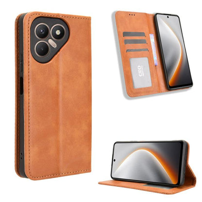 Magnetic Buckle Retro Texture Leather Phone Case, For Tecno Spark 50 5G, For Tecno Pova Curve 2 5G, For Tecno Spark 50 4G, For Tecno Camon 50 Pro 4G, For Tecno Camon 50 4G, For Tenco Spark Go 3, For Tecno Spark Slim, For Tecno Spark 40C                ...