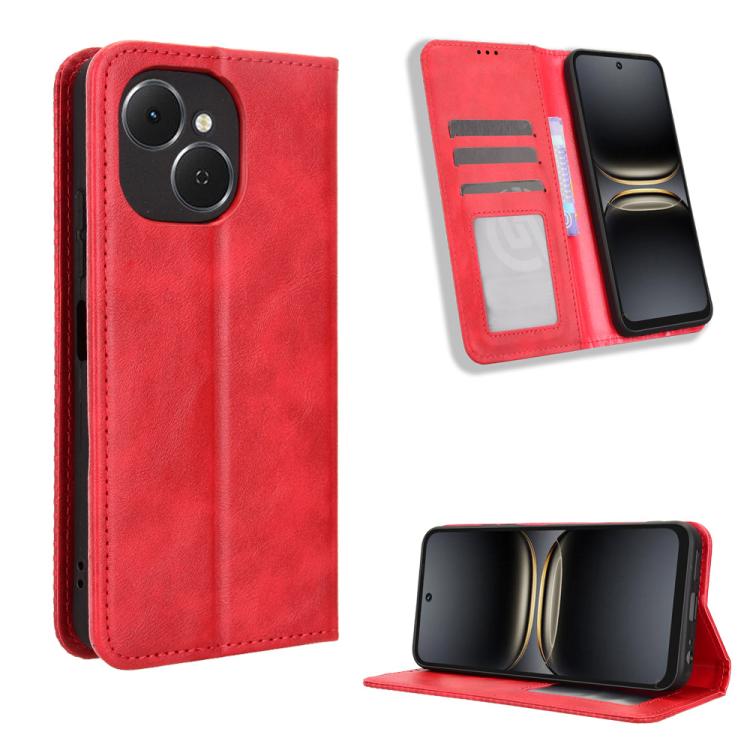 Magnetic Buckle Retro Texture Leather Phone Case, For Tecno Spark 50 5G, For Tecno Pova Curve 2 5G, For Tecno Spark 50 4G, For Tecno Camon 50 Pro 4G, For Tecno Camon 50 4G, For Tenco Spark Go 3, For Tecno Spark Slim, For Tecno Spark 40C                ...