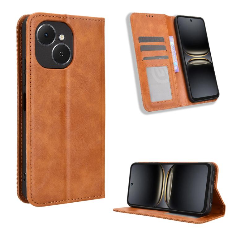 Magnetic Buckle Retro Texture Leather Phone Case, For Tecno Spark 50 5G, For Tecno Pova Curve 2 5G, For Tecno Spark 50 4G, For Tecno Camon 50 Pro 4G, For Tecno Camon 50 4G, For Tenco Spark Go 3, For Tecno Spark Slim, For Tecno Spark 40C                ...