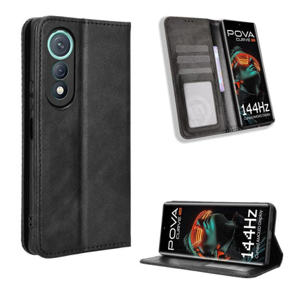 Magnetic Buckle Retro Texture Leather Phone Case, For Tecno Spark 50 5G, For Tecno Pova Curve 2 5G, For Tecno Spark 50 4G, For Tecno Camon 50 Pro 4G, For Tecno Camon 50 4G, For Tenco Spark Go 3, For Tecno Spark Slim, For Tecno Spark 40C                ...