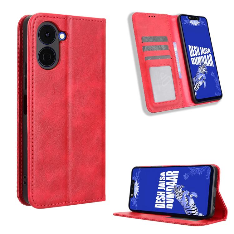 Magnetic Buckle Retro Texture Leather Phone Case, For Tecno Spark 50 5G, For Tecno Pova Curve 2 5G, For Tecno Spark 50 4G, For Tecno Camon 50 Pro 4G, For Tecno Camon 50 4G, For Tenco Spark Go 3, For Tecno Spark Slim, For Tecno Spark 40C                ...