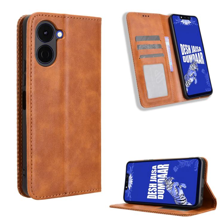 Magnetic Buckle Retro Texture Leather Phone Case, For Tecno Spark 50 5G, For Tecno Pova Curve 2 5G, For Tecno Spark 50 4G, For Tecno Camon 50 Pro 4G, For Tecno Camon 50 4G, For Tenco Spark Go 3, For Tecno Spark Slim, For Tecno Spark 40C                ...