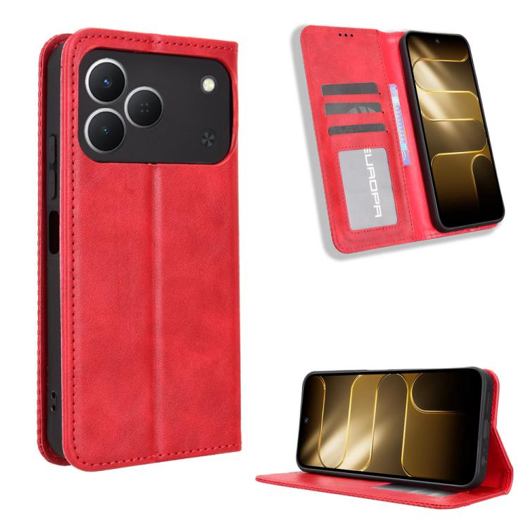 Magnetic Buckle Retro Texture Leather Phone Case, For Tecno Spark 50 5G, For Tecno Pova Curve 2 5G, For Tecno Spark 50 4G, For Tecno Camon 50 Pro 4G, For Tecno Camon 50 4G, For Tenco Spark Go 3, For Tecno Spark Slim, For Tecno Spark 40C                ...