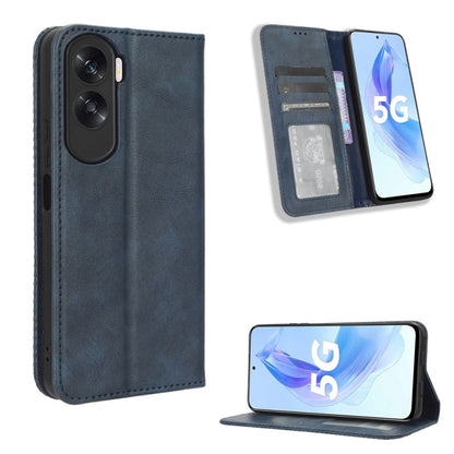 Magnetic Buckle Retro Texture Leather Phone Case, For Honor X50i