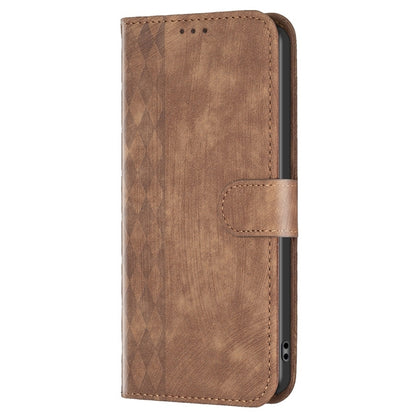 Plaid Embossed Leather Phone Case, For Realme C55
