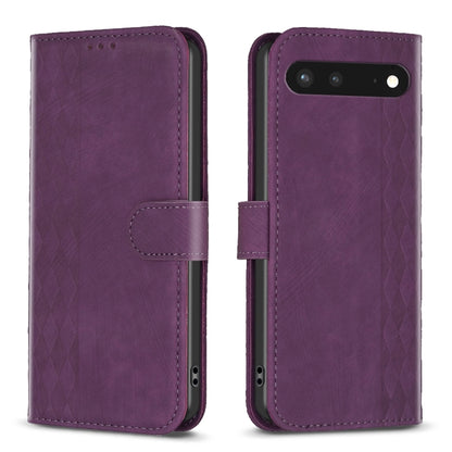 Plaid Embossed Leather Phone Case, For Google Pixel 7, For Google Pixel 7a, For Google Pixel 7 Pro, For Google Pixel 8, For Google Pixel 8 Pro