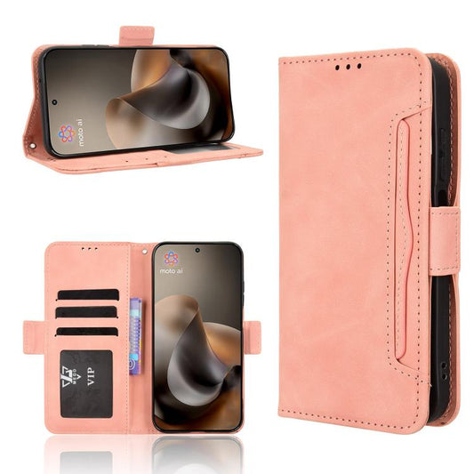 Handyhülle aus Leder mit Wadenledertextur und Kartenschlitzen, für Motorola Moto X70 Air Pro / Signature 5G, für Motorola Moto G17 / G17 Power 4G, für Motorola Moto G67 / G77 5G, für Motorola Edge 70 Fusion 5G, für Motorola Moto G67 Power / G57 Power