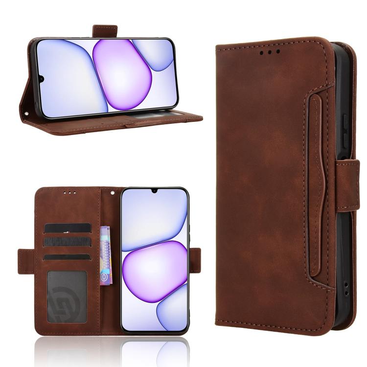 Skin Feel Calf Texture Card Slots Leather Phone Case, For Realme 16T 5G, For Realme C100i 4G / C100x 4G, For Realme C100 4G, For Realme C83 5G / P4 Lite 5G, For Realme P4 Power 5G, For Realme Note 80 4G, For Realme 16 5G, For Realme 16 Pro+ 5G         ...