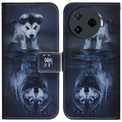 Coloured Drawing Flip Leather Phone Case, For Tecno Pop 10 / Spark Go 2 4G, For Tecno Pop 9 5G / Spark 30C 5G, For Tecno Camon 30S / Camon 30S Pro, For Tecno Spark 30C, For Tecno Spark Go 1 / Pop 9 Pro, For Tecno Camon 30 Premier 5G, For Tecno Pova 6 N...
