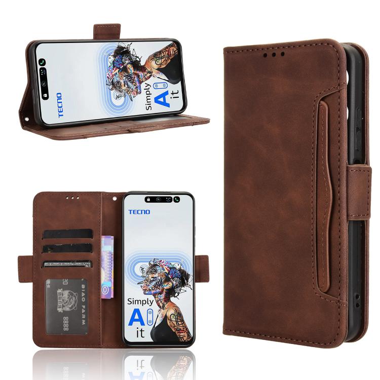Skin Feel Calf Texture Card Slots Leather Phone Case, For Tecno Camon 40 4G, For Tecno Camon 30S 4G / 30S Pro 4G, For Tecno Pova 6 Neo 5G / Spark 30 5G, For Tecno Spark 30 Pro 4G, For Tecno Spark 30 4G, For Tecno Spark Go 1 / Pop 9 / Spark Go 2025     ...
