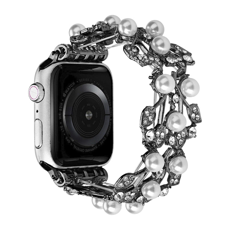 Four-leaf Bead Metal Watch Band, For Apple Watch Series 10 46mm, For Apple Watch Series 10 42mm, For Apple Watch SE 2023 44mm, For Apple Watch SE 2023 40mm, For Apple Watch Ultra 2 49mm, For Apple Watch 9 45mm, For Apple Watch 9 41mm�������������������...