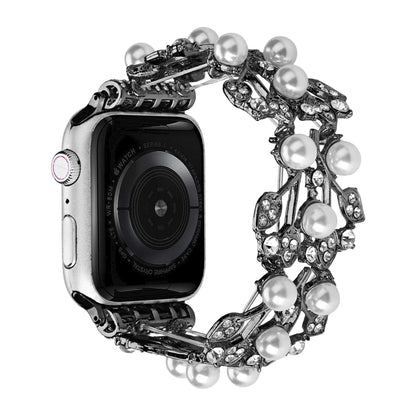 Four-leaf Bead Metal Watch Band, For Apple Watch Series 10 46mm, For Apple Watch Series 10 42mm, For Apple Watch SE 2023 44mm, For Apple Watch SE 2023 40mm, For Apple Watch Ultra 2 49mm, For Apple Watch 9 45mm, For Apple Watch 9 41mm�������������������...