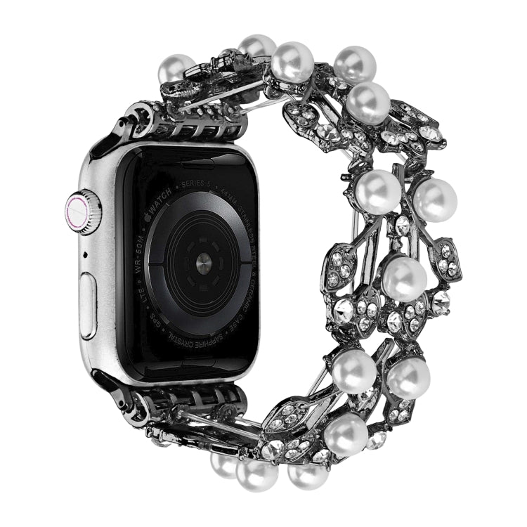 Four-leaf Bead Metal Watch Band, For Apple Watch Series 10 46mm, For Apple Watch Series 10 42mm, For Apple Watch SE 2023 44mm, For Apple Watch SE 2023 40mm, For Apple Watch Ultra 2 49mm, For Apple Watch 9 45mm, For Apple Watch 9 41mm�������������������...