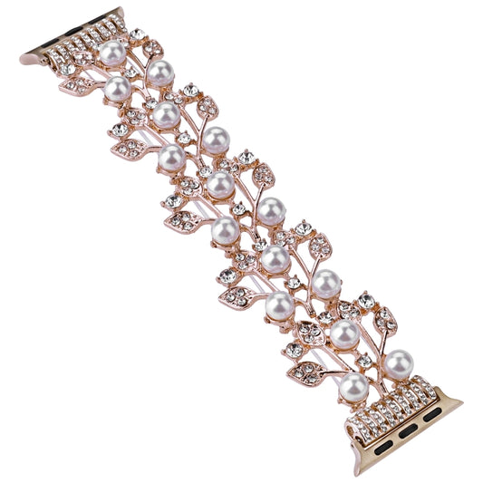 Four-leaf Bead Metal Watch Band, For Apple Watch Series 10 46mm, For Apple Watch Series 10 42mm, For Apple Watch SE 2023 44mm, For Apple Watch SE 2023 40mm, For Apple Watch Ultra 2 49mm, For Apple Watch 9 45mm, For Apple Watch 9 41mm                   ...