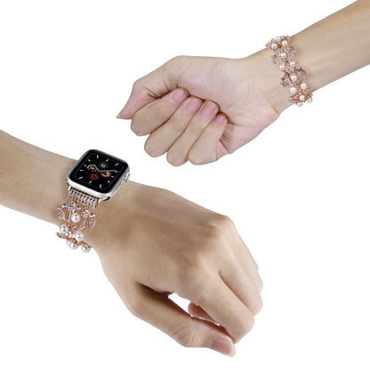 Four-leaf Bead Metal Watch Band, For Apple Watch Series 10 46mm, For Apple Watch Series 10 42mm, For Apple Watch SE 2023 44mm, For Apple Watch SE 2023 40mm, For Apple Watch Ultra 2 49mm, For Apple Watch 9 45mm, For Apple Watch 9 41mm�������������������...