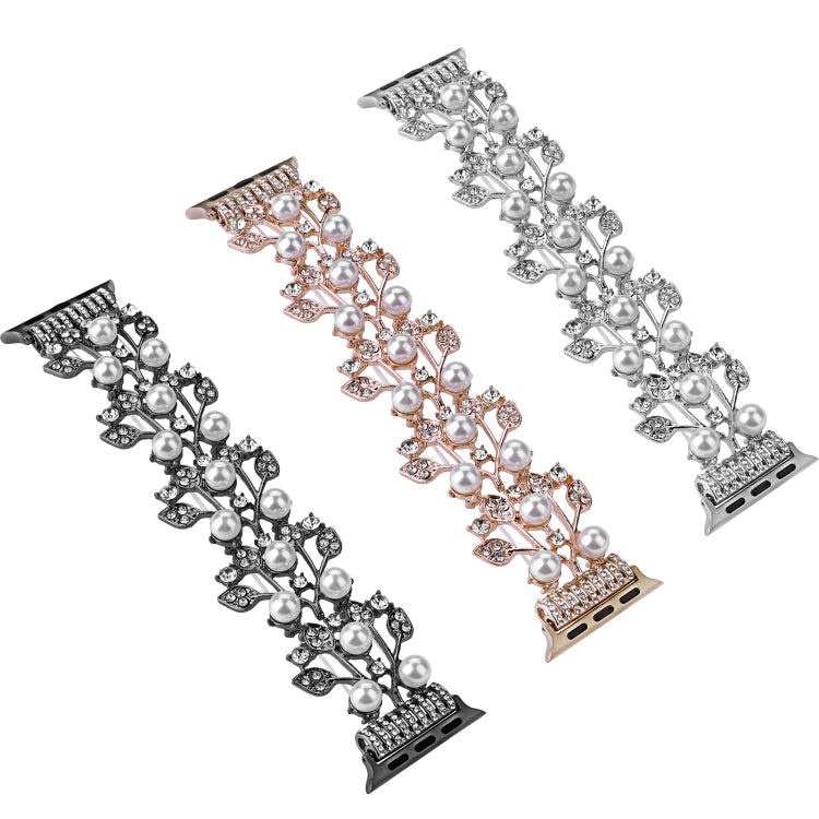 Four-leaf Bead Metal Watch Band, For Apple Watch Series 10 46mm, For Apple Watch Series 10 42mm, For Apple Watch SE 2023 44mm, For Apple Watch SE 2023 40mm, For Apple Watch Ultra 2 49mm, For Apple Watch 9 45mm, For Apple Watch 9 41mm�������������������...