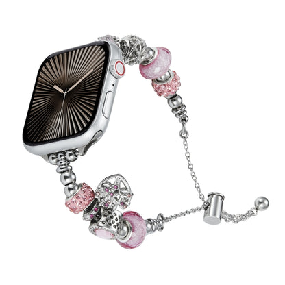 Bead Bracelet Metal Watch Band, For Apple Watch Series 10 46mm, For Apple Watch Series 10 42mm, For Apple Watch SE 2023 44mm, For Apple Watch SE 2023 40mm, For Apple Watch Ultra 2 49mm, For Apple Watch 9 45mm, For Apple Watch 9 41mm��������������������...