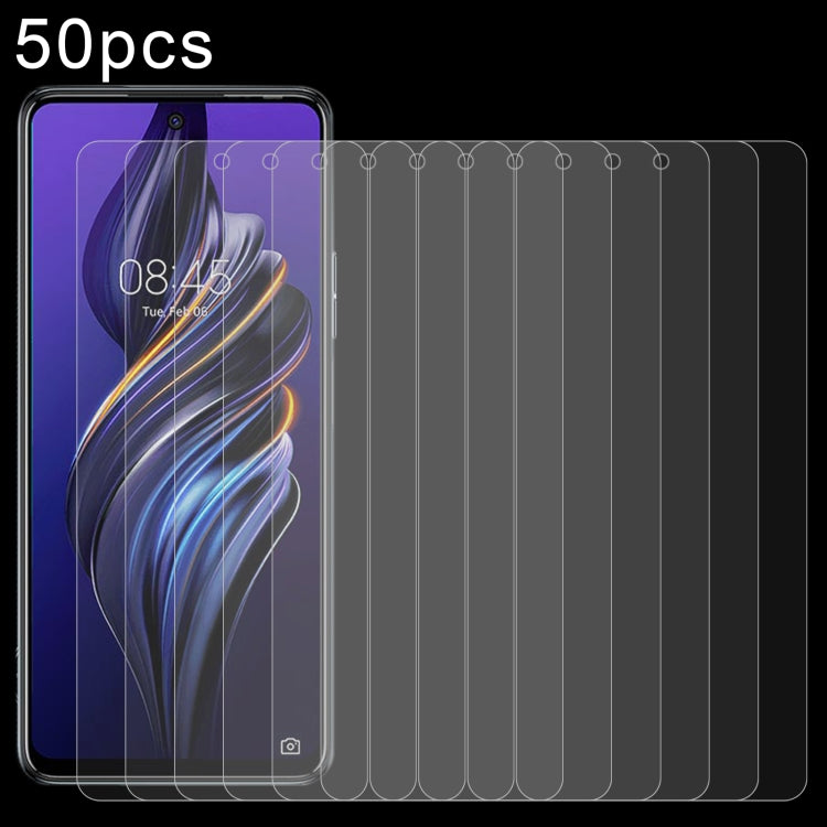 50pcs 0.26mm 9H 2.5D Tempered Glass Film, For TECNO Pova 5 4G, For TECNO Pova Neo 3, For TECNO camon 18T