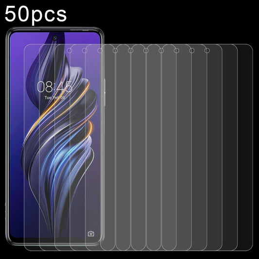 50pcs 0.26mm 9H 2.5D Tempered Glass Film, For TECNO Pova 5 4G, For TECNO Pova Neo 3, For TECNO camon 18T
