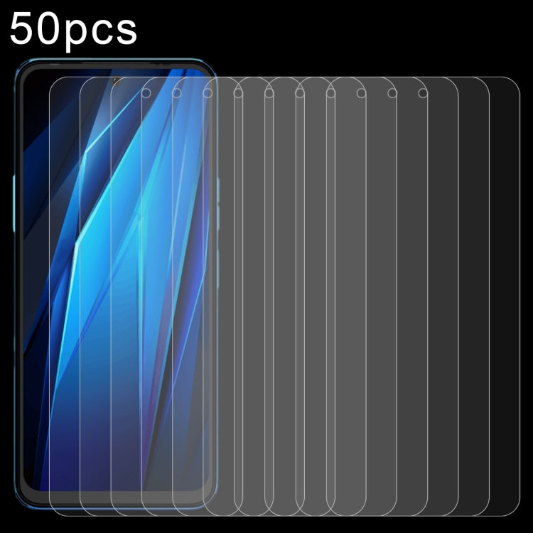 50pcs 0.26mm 9H 2.5D Tempered Glass Film, For TECNO Pova 5 4G, For TECNO Pova Neo 3, For TECNO camon 18T