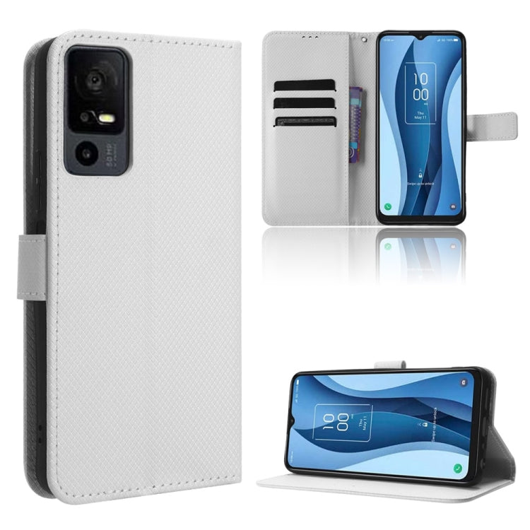 Coque de téléphone en cuir texturé diamant, Pour TCL 40 NxtPaper 4G, Pour TCL 40 XE 5G, Pour TCL 40 XL, Pour TCL ION X