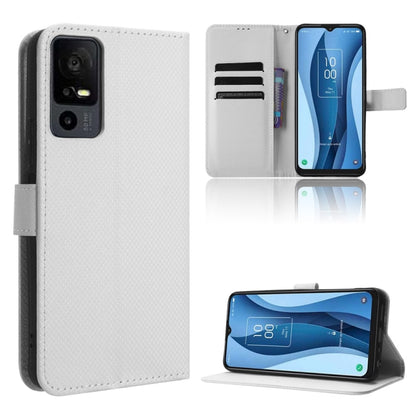 Coque de téléphone en cuir texturé diamant, Pour TCL 40 NxtPaper 4G, Pour TCL 40 XE 5G, Pour TCL 40 XL, Pour TCL ION X