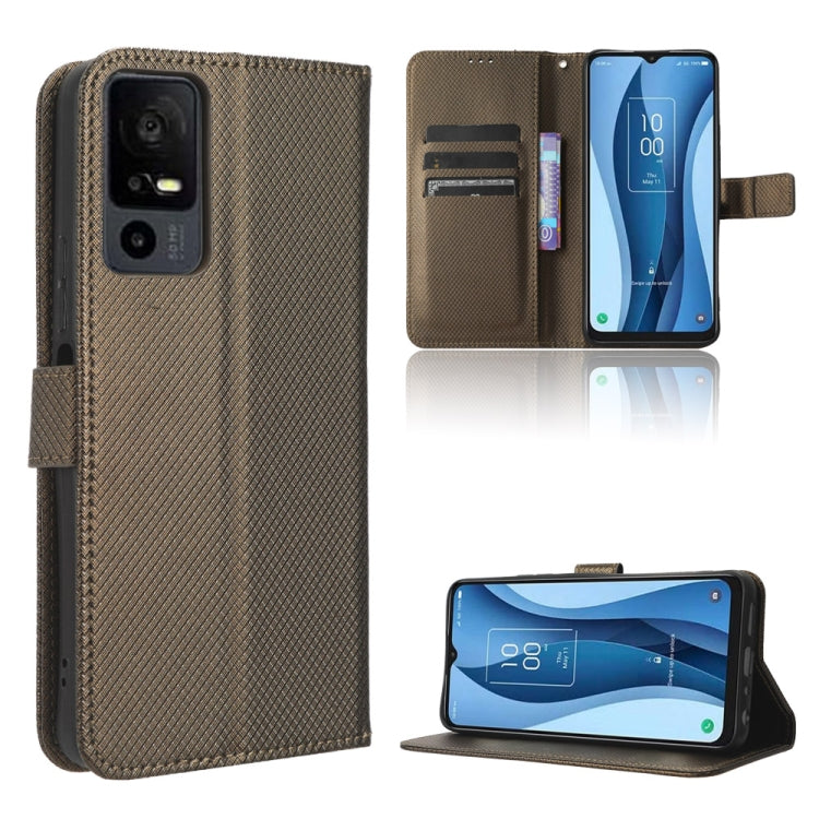 Coque de téléphone en cuir texturé diamant, Pour TCL 40 NxtPaper 4G, Pour TCL 40 XE 5G, Pour TCL 40 XL, Pour TCL ION X