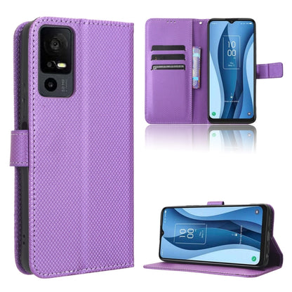 Coque de téléphone en cuir texturé diamant, Pour TCL 40 NxtPaper 4G, Pour TCL 40 XE 5G, Pour TCL 40 XL, Pour TCL ION X