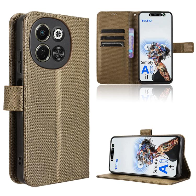 Diamond Texture Leather Phone Case, For Tecno Camon 40 4G, For Tecno Camon 30S 4G / 30S Pro 4G, For Tecno Pova 6 Neo 5G / Spark 30 5G, For Tecno Spark 30 Pro 4G, For Tecno Spark 30 4G, For Tecno Spark Go 1 / Pop 9 / Spark Go 2025, For Tecno Spark 30C 4...
