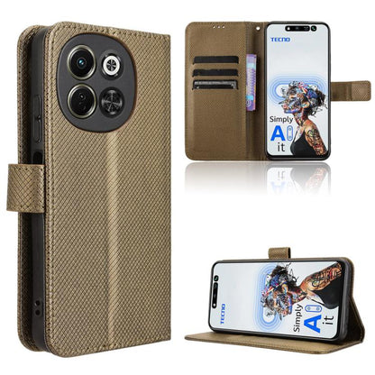 Diamond Texture Leather Phone Case, For Tecno Camon 40 4G, For Tecno Camon 30S 4G / 30S Pro 4G, For Tecno Pova 6 Neo 5G / Spark 30 5G, For Tecno Spark 30 Pro 4G, For Tecno Spark 30 4G, For Tecno Spark Go 1 / Pop 9 / Spark Go 2025, For Tecno Spark 30C 4...