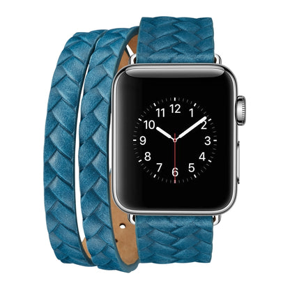 Top-grain Leather Embossed Crown Watchband, For Apple Watch Series 5 & 4 40mm / 3& 2 & 1 38mm, For Apple Watch Series 8&7 45mm / SE 2&6&SE&5&4 44mm / 3&2&1 42mm, For Apple Watch Series 7 45mm / 6 & SE & 5 & 4 44mm / 3 & 2 & 1 42mm