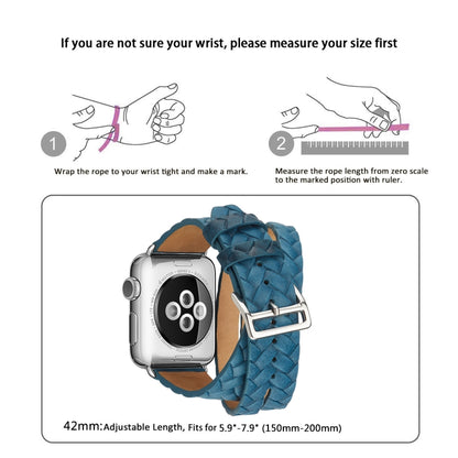 Top-grain Leather Embossed Crown Watchband, For Apple Watch Series 5 & 4 40mm / 3& 2 & 1 38mm, For Apple Watch Series 8&7 45mm / SE 2&6&SE&5&4 44mm / 3&2&1 42mm, For Apple Watch Series 7 45mm / 6 & SE & 5 & 4 44mm / 3 & 2 & 1 42mm