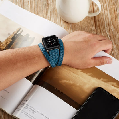 Top-grain Leather Embossed Crown Watchband, For Apple Watch Series 5 & 4 40mm / 3& 2 & 1 38mm, For Apple Watch Series 8&7 45mm / SE 2&6&SE&5&4 44mm / 3&2&1 42mm, For Apple Watch Series 7 45mm / 6 & SE & 5 & 4 44mm / 3 & 2 & 1 42mm