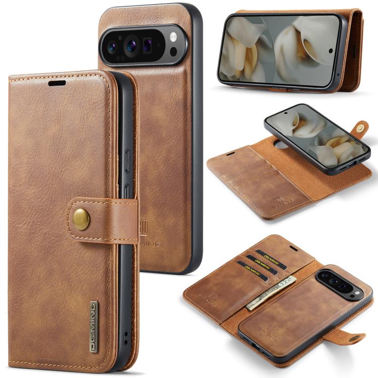 DG.MING Crazy Horse Texture Detachable Magnetic Leather Phone Case, For Google Pixel 11 Pro XL, For Google Pixel 11, For Google Pixel 11 Pro, For Google Pixel 10a, For Google Pixel 10 Pro XL, For Google Pixel 10 / 10 Pro, For Google Pixel 9a           ...