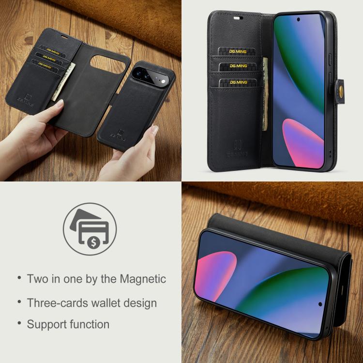 DG.MING Crazy Horse Texture Detachable Magnetic Leather Phone Case, For Google Pixel 11 Pro XL, For Google Pixel 11, For Google Pixel 11 Pro, For Google Pixel 10a, For Google Pixel 10 Pro XL, For Google Pixel 10 / 10 Pro, For Google Pixel 9a           ...