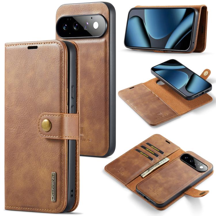 DG.MING Crazy Horse Texture Detachable Magnetic Leather Phone Case, For Google Pixel 11 Pro XL, For Google Pixel 11, For Google Pixel 11 Pro, For Google Pixel 10a, For Google Pixel 10 Pro XL, For Google Pixel 10 / 10 Pro, For Google Pixel 9a           ...