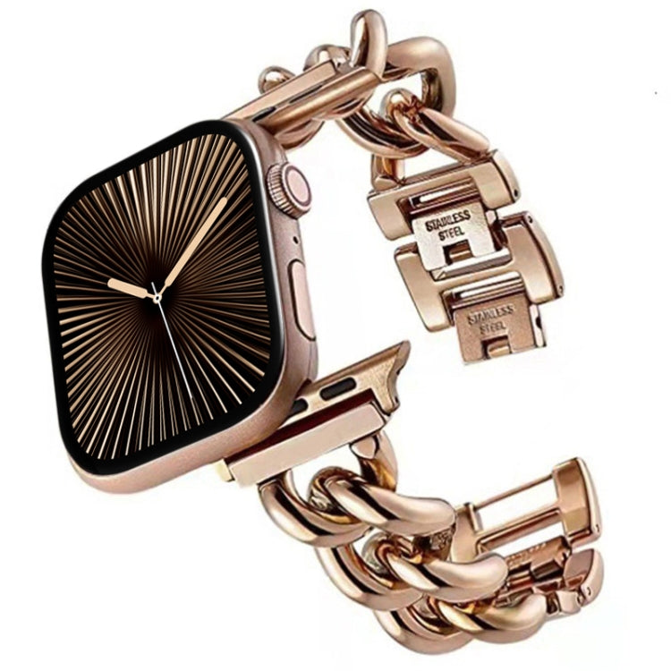 Big Denim Chain Metal Watch Band, For Apple Watch Series 10 46mm, For Apple Watch Series 10 42mm, For Apple Watch SE 2023 44mm, For Apple Watch SE 2023 40mm, For Apple Watch Ultra 2 49mm, For Apple Watch 9 45mm, For Apple Watch 9 41mm                  ...