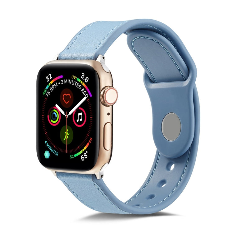 Single Buckle TPU+ Genuine Leather Watchband, For Apple Watch Series 7 41mm / 6 & SE & 5 & 4 40mm / 3 & 2 & 1 38mm, For Apple Watch Series 7 45mm / 6 & SE & 5 & 4 44mm / 3 & 2 & 1 42mm, For Apple Watch Series 8&7 41mm / SE 2&6&SE&5&4 40mm / 3&2&1 38mm�...