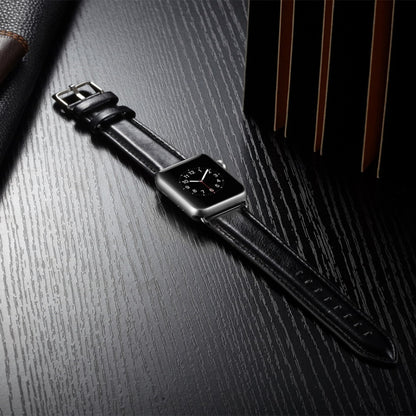Crazy Horse Texture Top-grain Leather Watchband, For Apple Watch Series 7 41mm / 6 & SE & 5 & 4 40mm / 3 & 2 & 1 38mm, For Apple Watch Series 7 45mm / 6 & SE & 5 & 4 44mm / 3 & 2 & 1 42mm