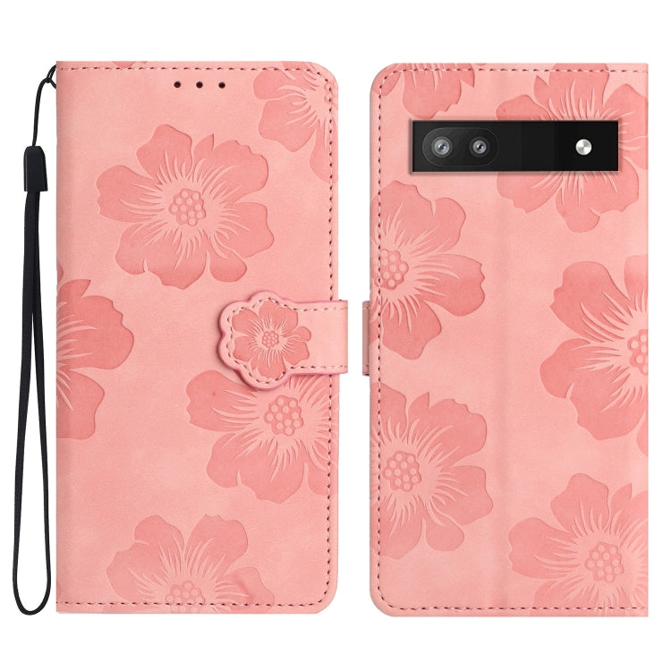 Flower Embossing Pattern Leather Phone Case, For Google Pixel 8, For Google Pixel 8 Pro, For Google Pixel 7, For Google Pixel 7 Pro, For Google Pixel 7a, For Google Pixel 6, For Google Pixel 6 Pro, For Google Pixel 6a