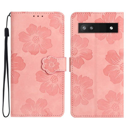 Flower Embossing Pattern Leather Phone Case, For Google Pixel 8, For Google Pixel 8 Pro, For Google Pixel 7, For Google Pixel 7 Pro, For Google Pixel 7a, For Google Pixel 6, For Google Pixel 6 Pro, For Google Pixel 6a