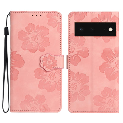 Flower Embossing Pattern Leather Phone Case, For Google Pixel 8, For Google Pixel 8 Pro, For Google Pixel 7, For Google Pixel 7 Pro, For Google Pixel 7a, For Google Pixel 6, For Google Pixel 6 Pro, For Google Pixel 6a