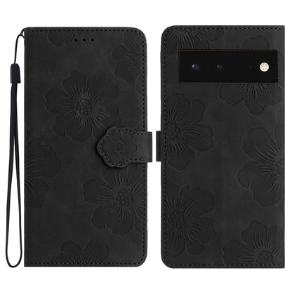 Flower Embossing Pattern Leather Phone Case, For Google Pixel 8, For Google Pixel 8 Pro, For Google Pixel 7, For Google Pixel 7 Pro, For Google Pixel 7a, For Google Pixel 6, For Google Pixel 6 Pro, For Google Pixel 6a